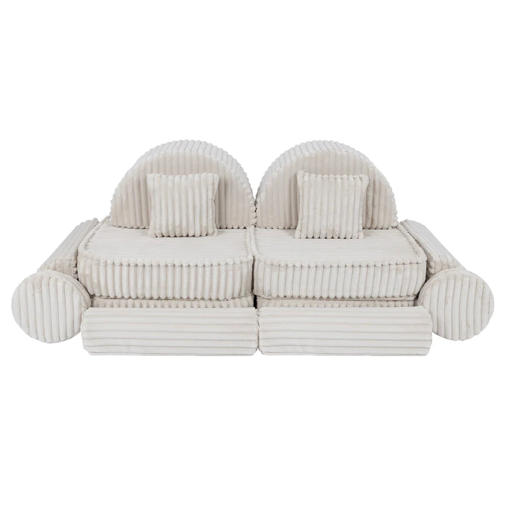 Design4Kids Mini Spielsofa Pearl Plüsch-Cord Max - almond beige