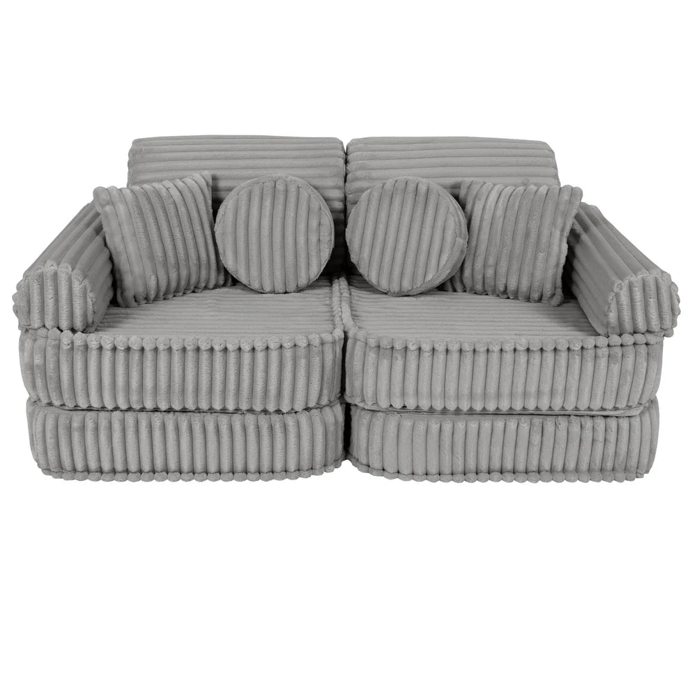 Design4Kids Mini Spielsofa Pearl Plüsch-Cord Plus - marble gray