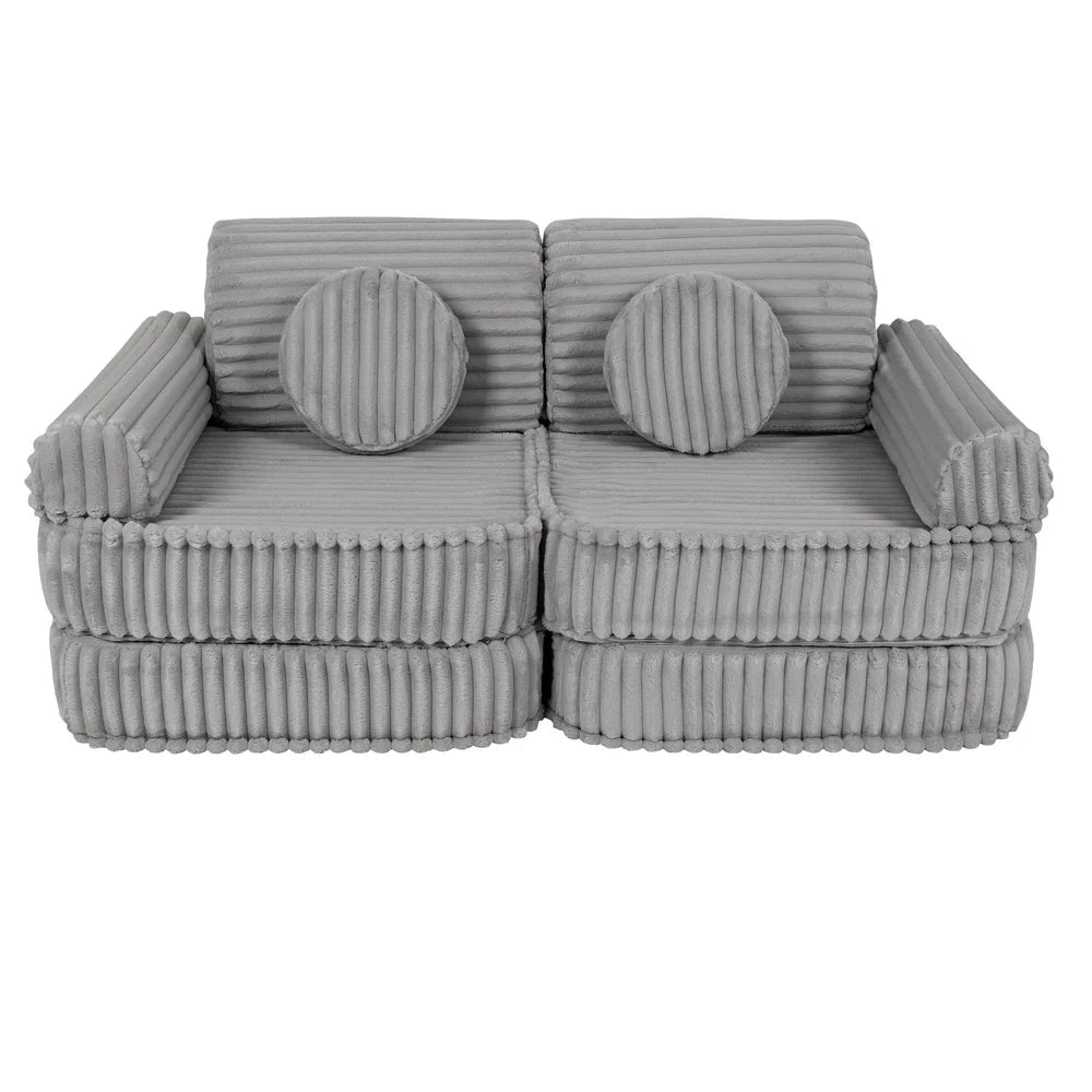 Design4Kids Mini Spielsofa Pearl Plüsch-Cord Plus - marble gray