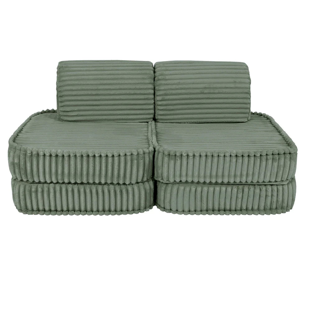 Design4Kids Mini Spielsofa Pearl Plüsch-Cord Plus - classic olive