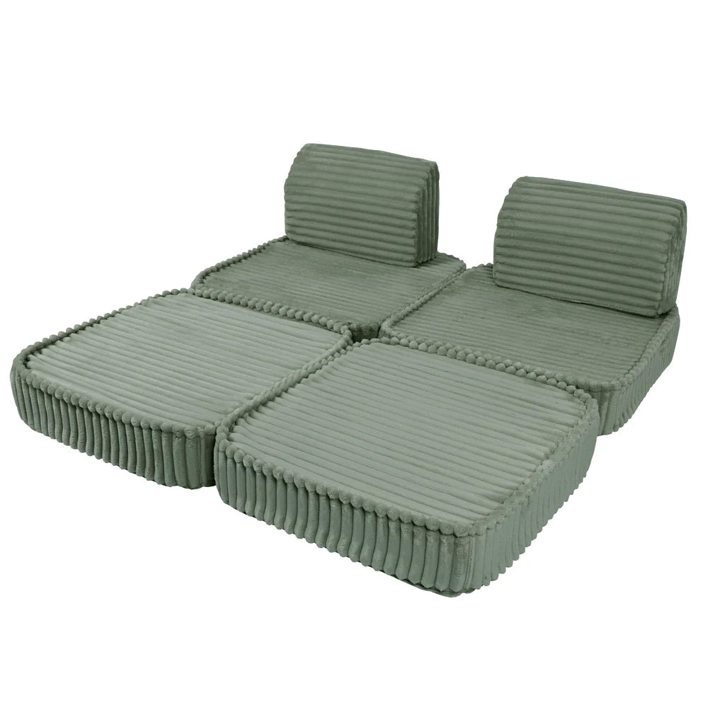 Design4Kids Mini Spielsofa Pearl Plüsch-Cord Plus - classic olive