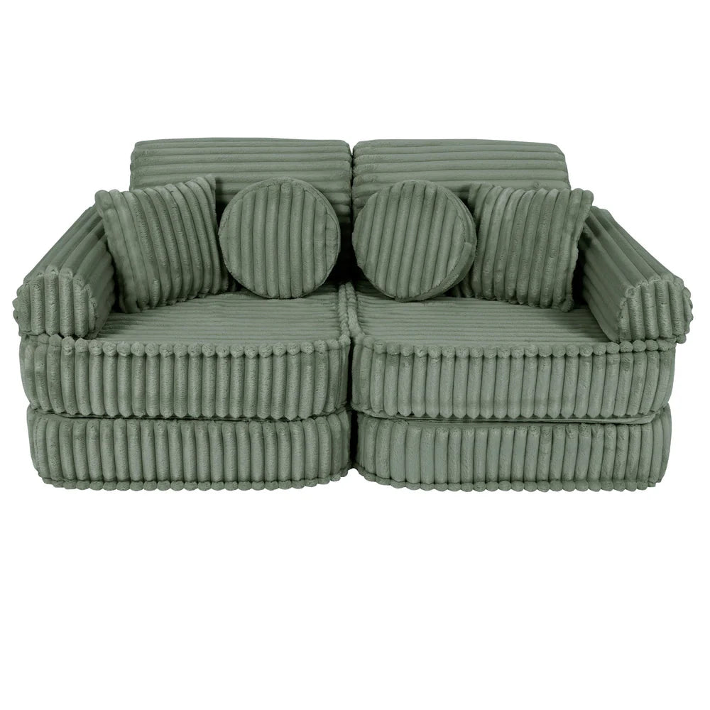 Design4Kids Mini Spielsofa Pearl Plüsch-Cord Plus - classic olive