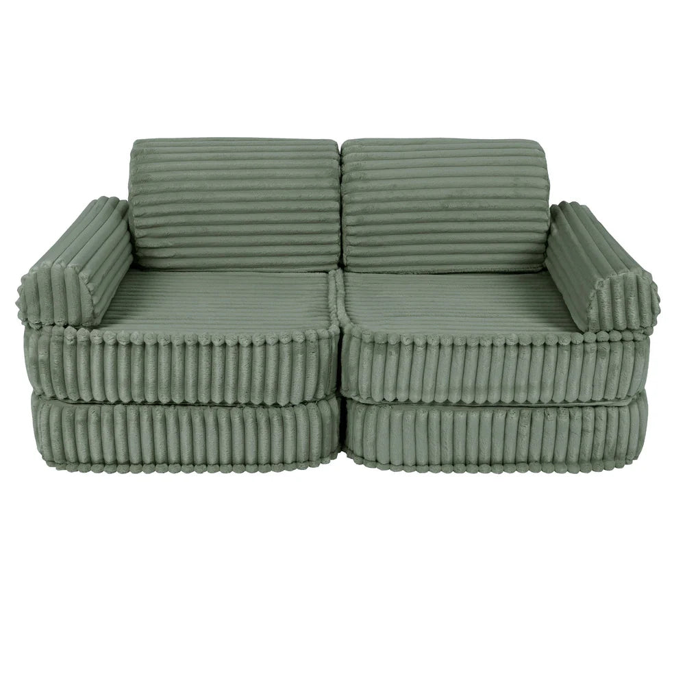 Design4Kids Mini Spielsofa Pearl Plüsch-Cord Plus - classic olive