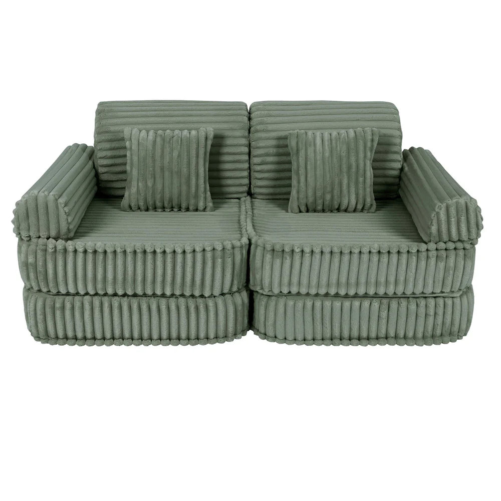 Design4Kids Mini Spielsofa Pearl Plüsch-Cord Plus - classic olive