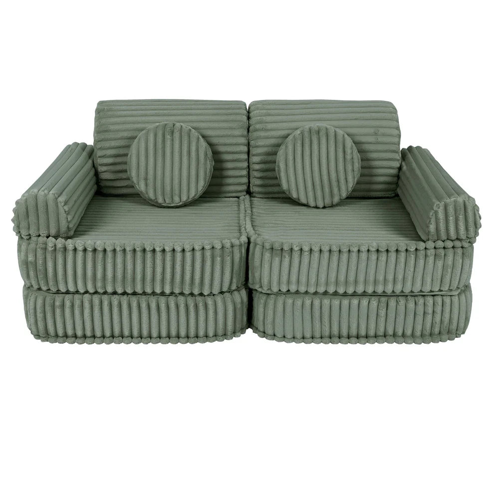 Design4Kids Mini Spielsofa Pearl Plüsch-Cord Plus - classic olive