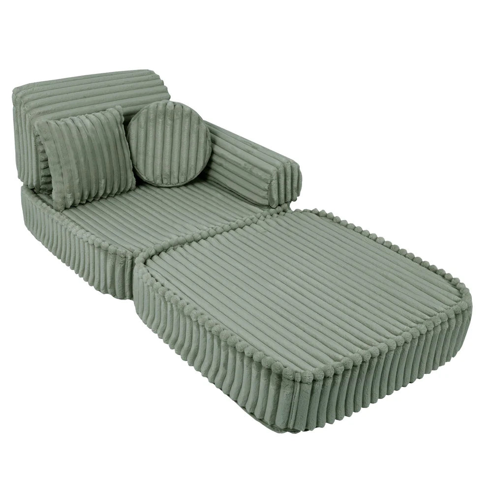 Design4Kids Mini Spielsofa Pearl Plüsch-Cord Plus - classic olive