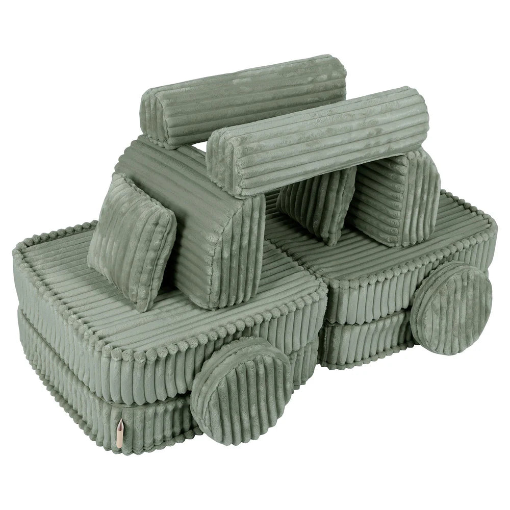 Design4Kids Mini Spielsofa Pearl Plüsch-Cord Plus - classic olive