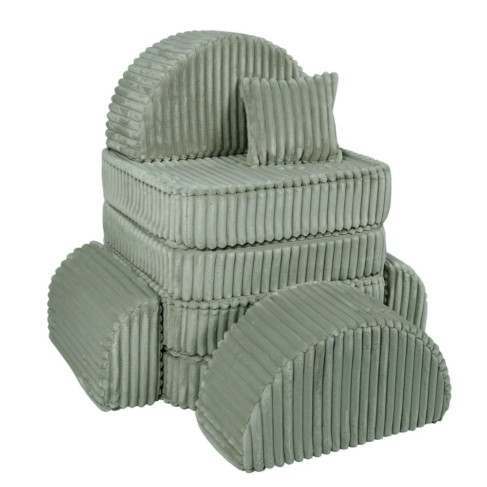 Design4Kids Mini Spielsofa Pearl Plüsch-Cord Max - classic olive