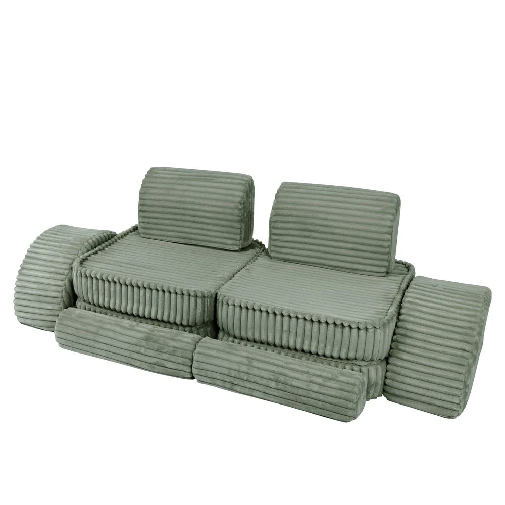 Design4Kids Mini Spielsofa Pearl Plüsch-Cord Max - classic olive
