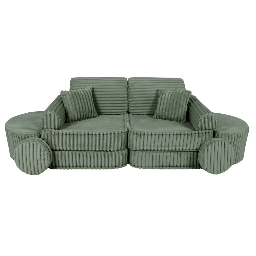 Design4Kids Mini Spielsofa Pearl Plüsch-Cord Max - classic olive