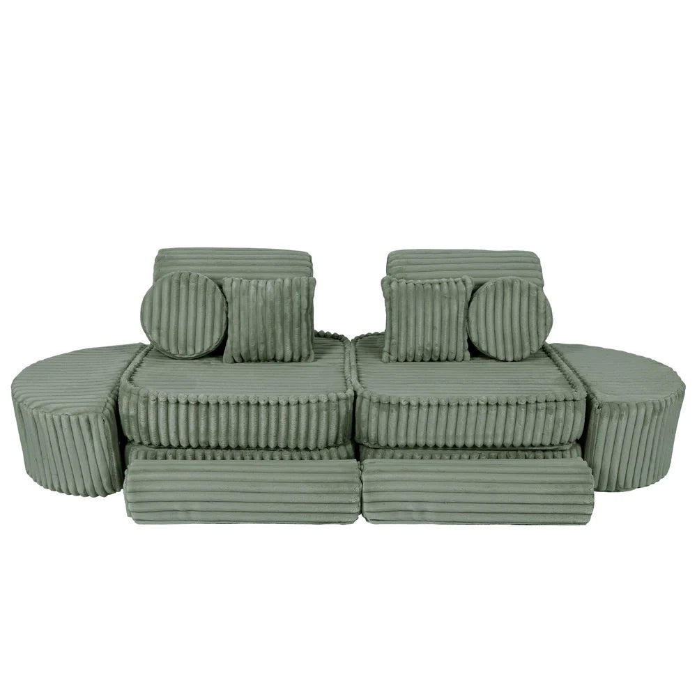 Design4Kids Mini Spielsofa Pearl Plüsch-Cord Max - classic olive