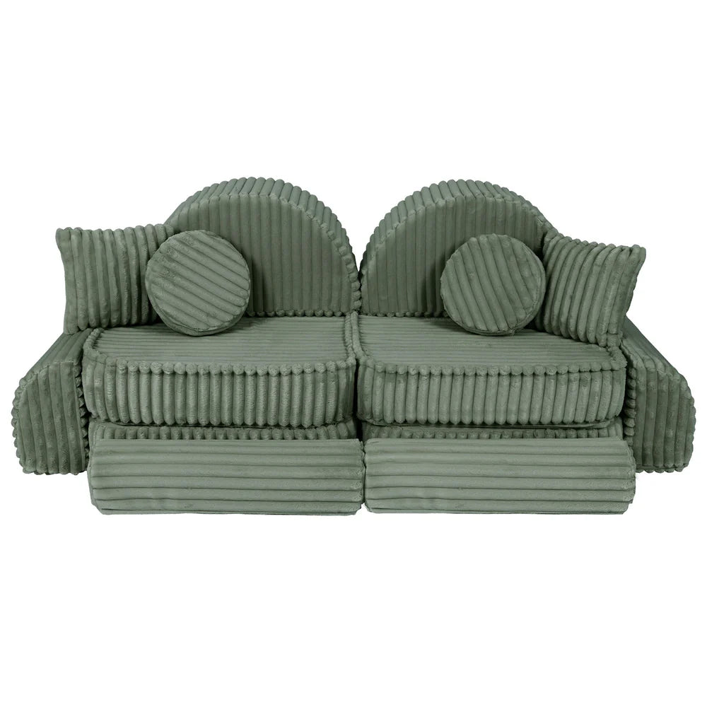 Design4Kids Mini Spielsofa Pearl Plüsch-Cord Max - classic olive
