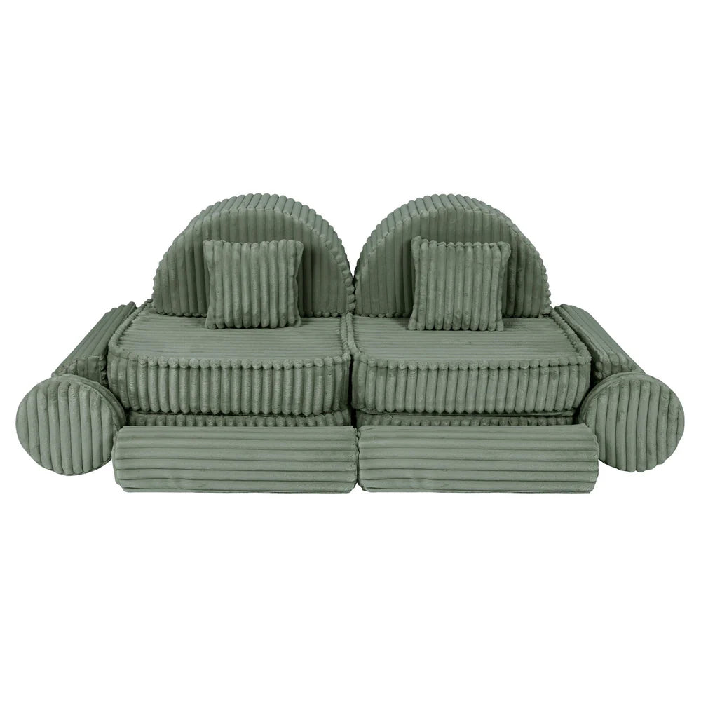Design4Kids Mini Spielsofa Pearl Plüsch-Cord Max - classic olive