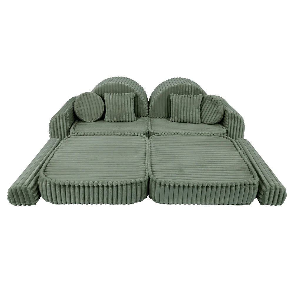 Design4Kids Mini Spielsofa Pearl Plüsch-Cord Max - classic olive