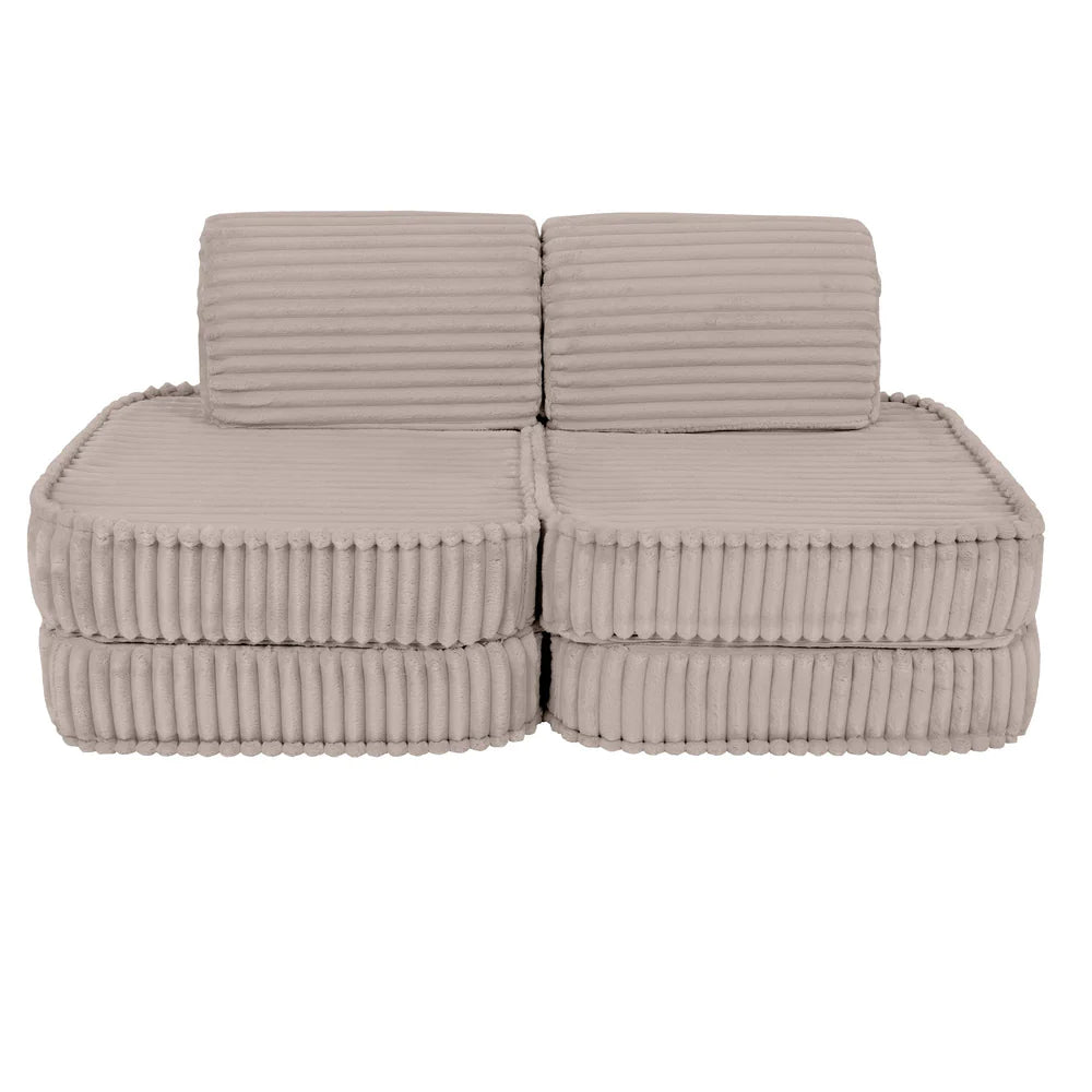 Design4Kids Mini Spielsofa Pearl Plüsch-Cord Plus - hazelnut taupe
