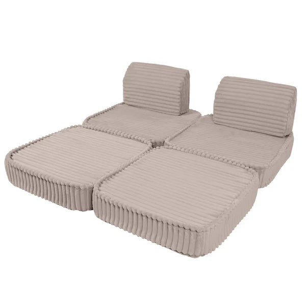 Design4Kids Mini Spielsofa Pearl Plüsch-Cord Plus - hazelnut taupe