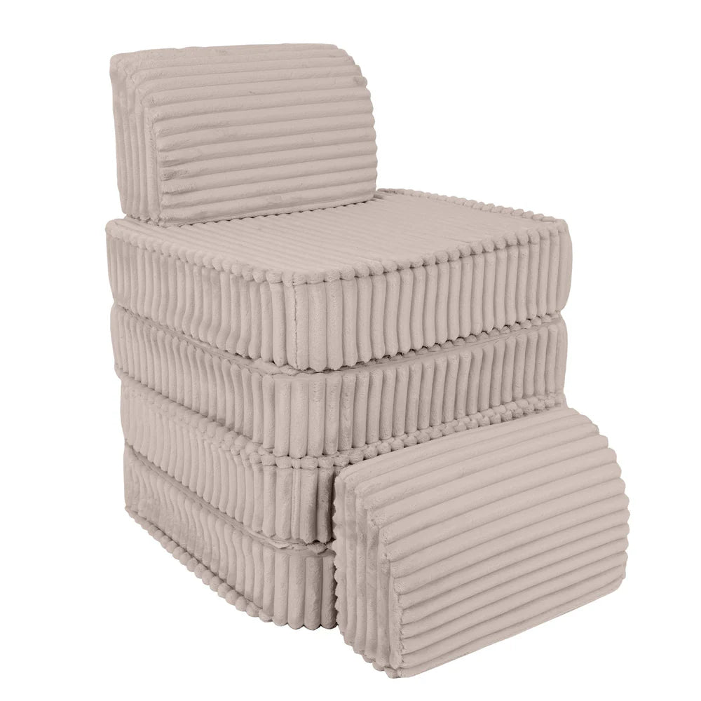 Design4Kids Mini Spielsofa Pearl Plüsch-Cord Plus - hazelnut taupe