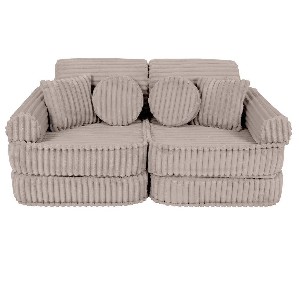 Design4Kids Mini Spielsofa Pearl Plüsch-Cord Plus - hazelnut taupe