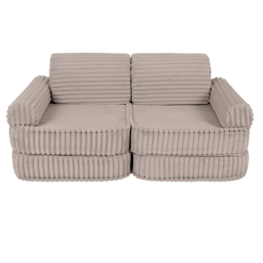 Design4Kids Mini Spielsofa Pearl Plüsch-Cord Plus - hazelnut taupe
