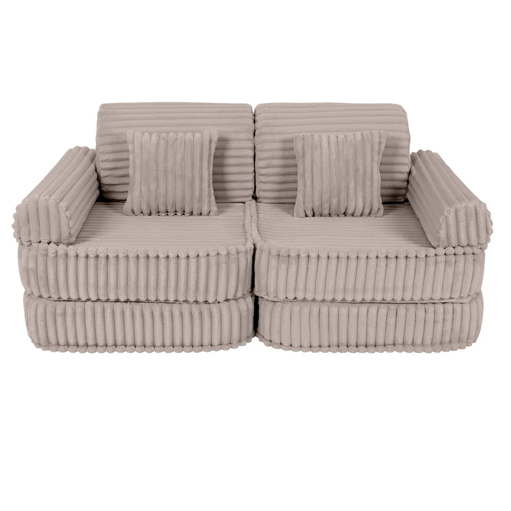 Design4Kids Mini Spielsofa Pearl Plüsch-Cord Plus - hazelnut taupe