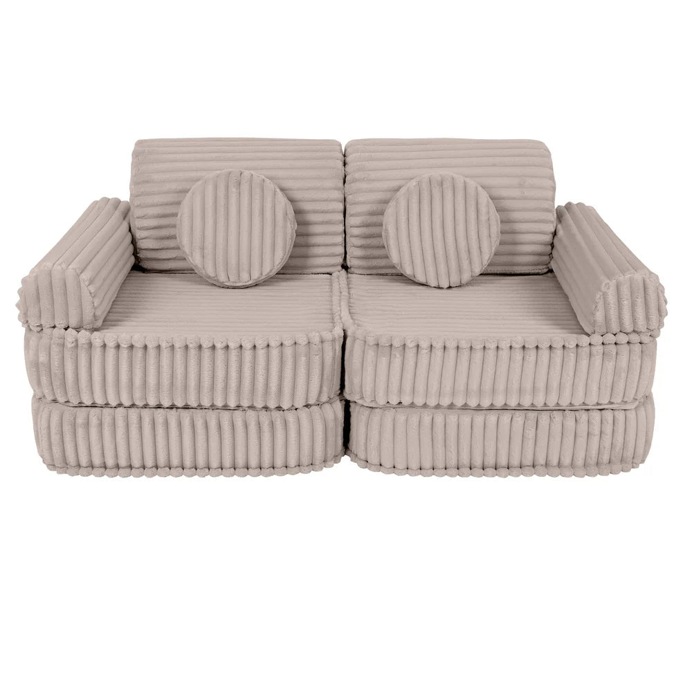Design4Kids Mini Spielsofa Pearl Plüsch-Cord Plus - hazelnut taupe