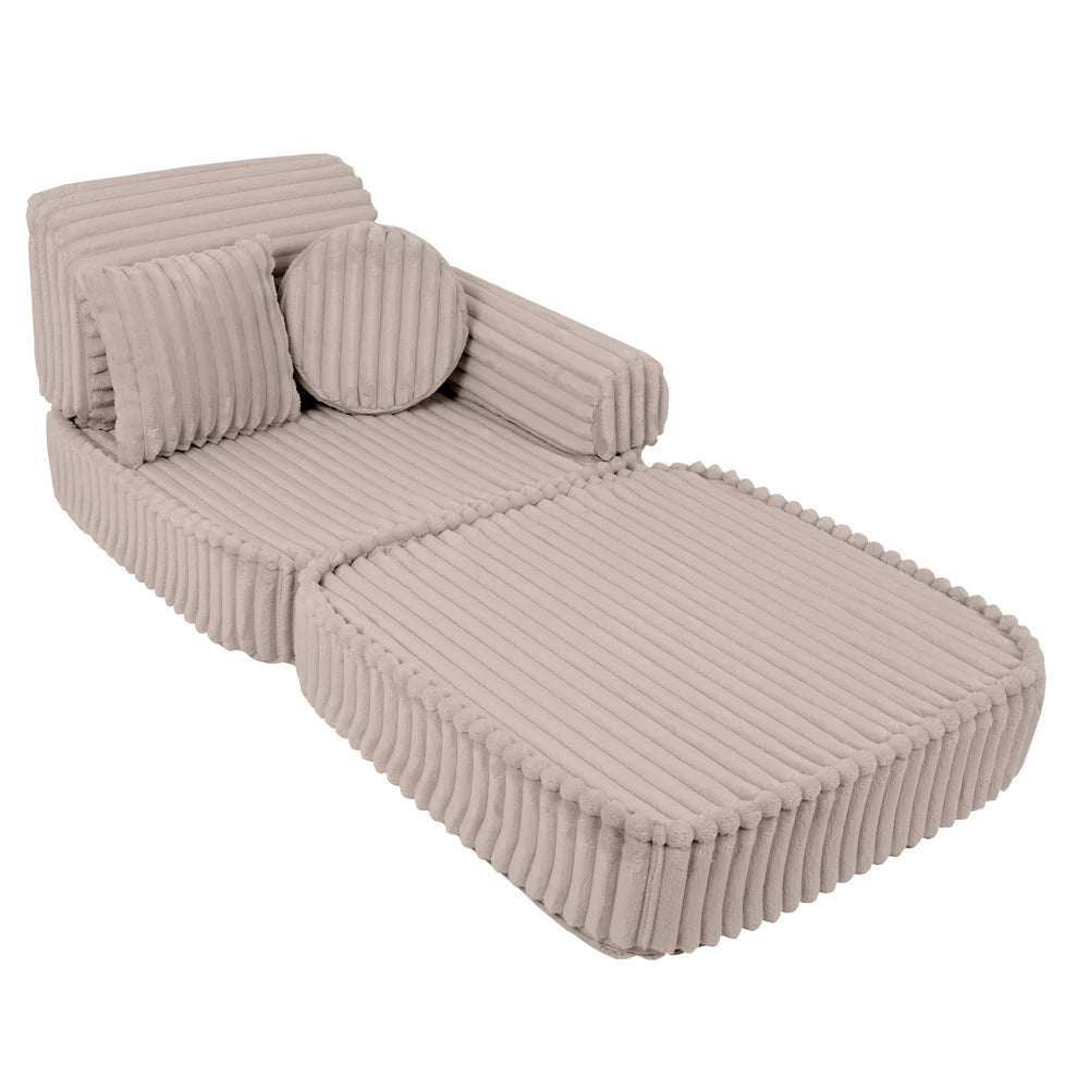 Design4Kids Mini Spielsofa Pearl Plüsch-Cord Plus - hazelnut taupe