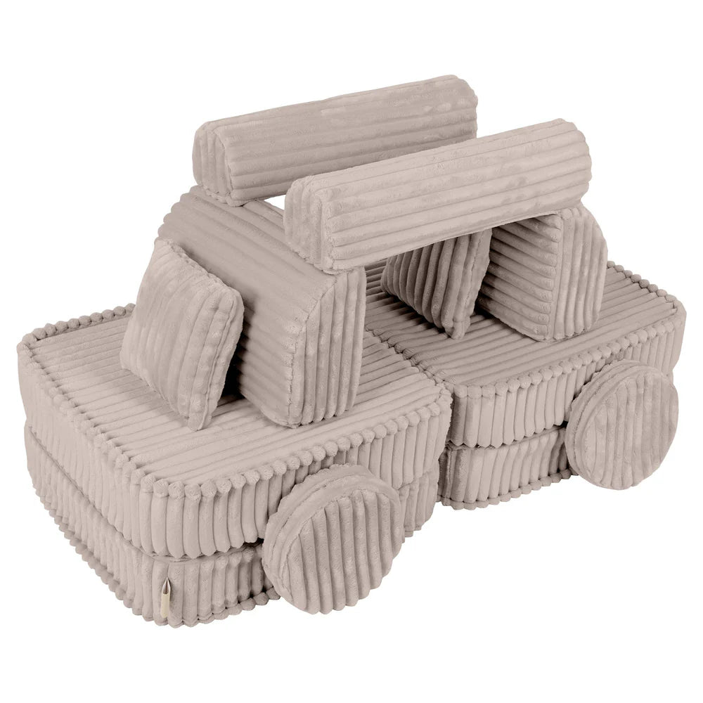 Design4Kids Mini Spielsofa Pearl Plüsch-Cord Plus - hazelnut taupe