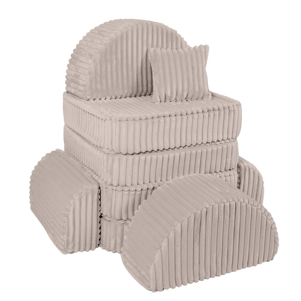Design4Kids Mini Spielsofa Pearl Plüsch-Cord Max - hazelnut taupe