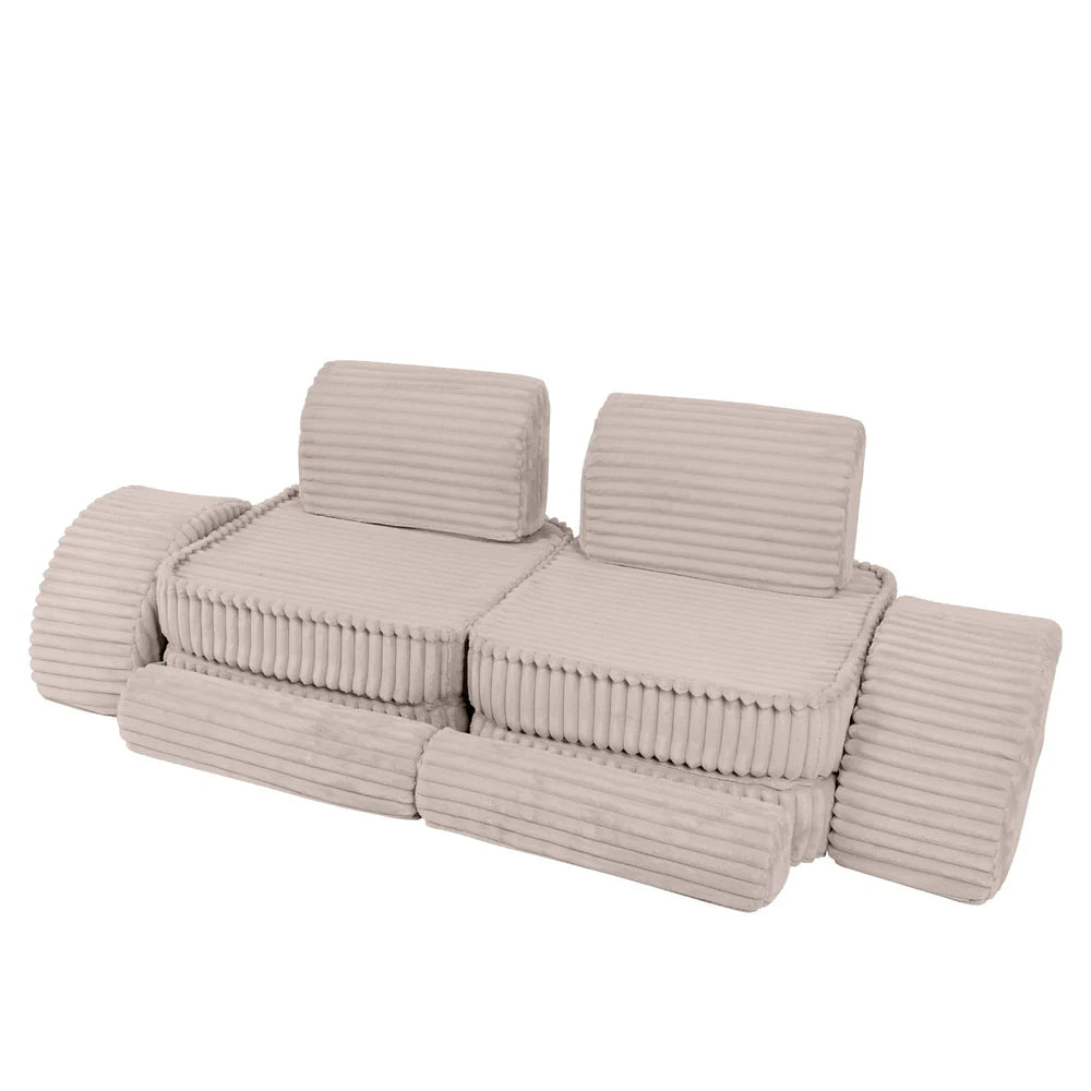 Design4Kids Mini Spielsofa Pearl Plüsch-Cord Max - hazelnut taupe