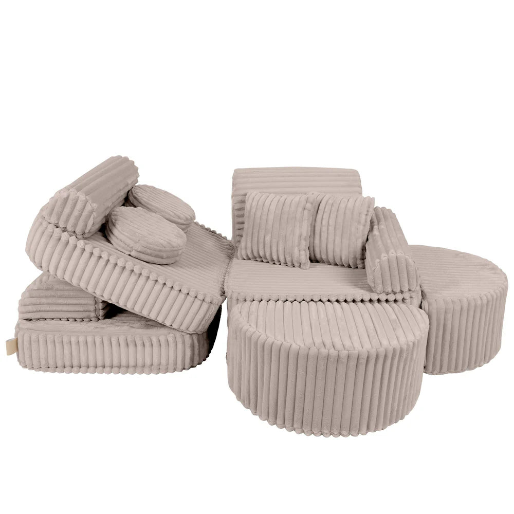 Design4Kids Mini Spielsofa Pearl Plüsch-Cord Max - hazelnut taupe