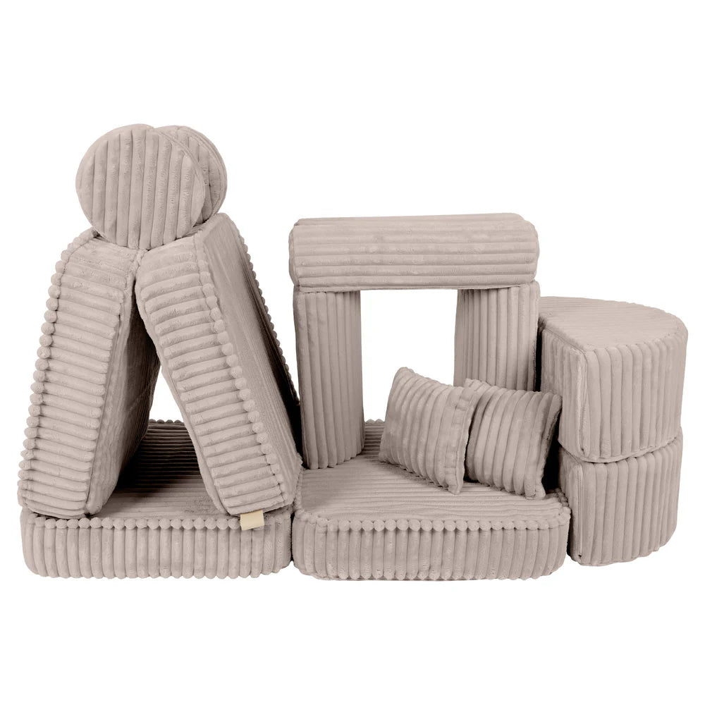 Design4Kids Mini Spielsofa Pearl Plüsch-Cord Max - hazelnut taupe