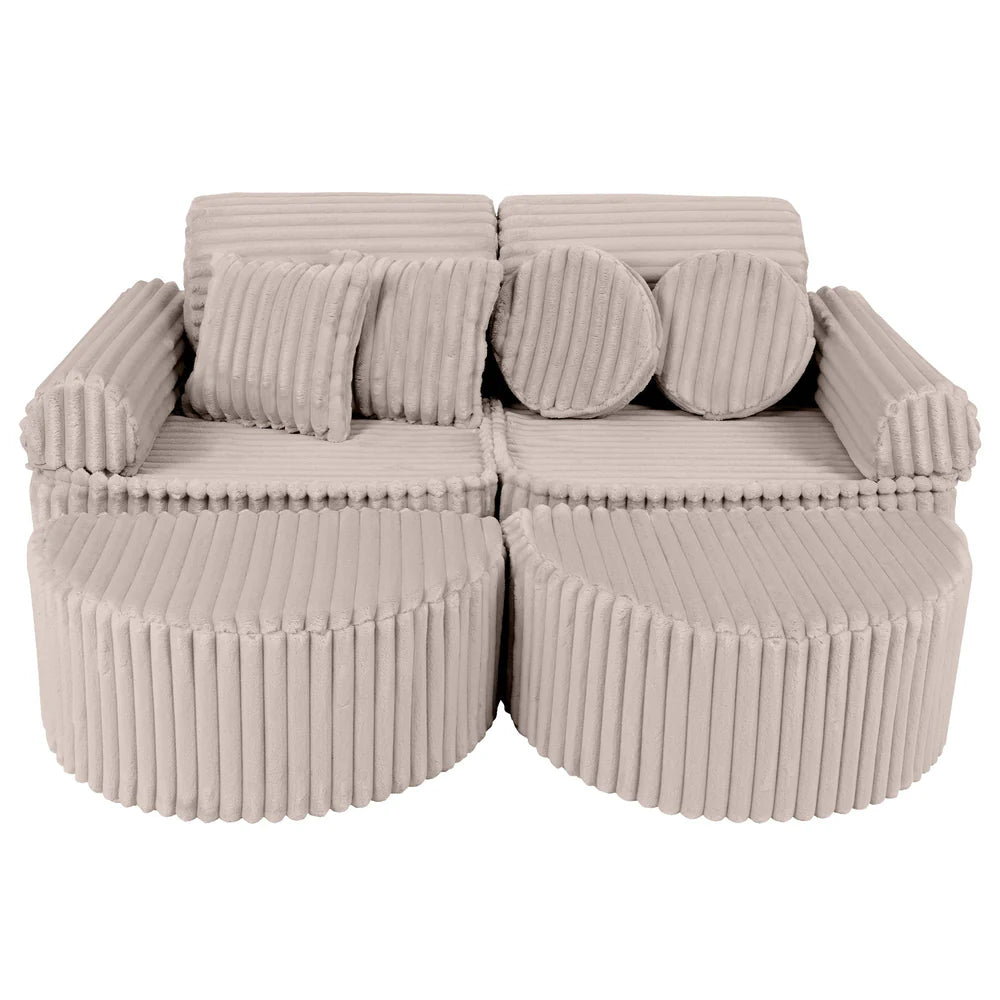 Design4Kids Mini Spielsofa Pearl Plüsch-Cord Max - hazelnut taupe