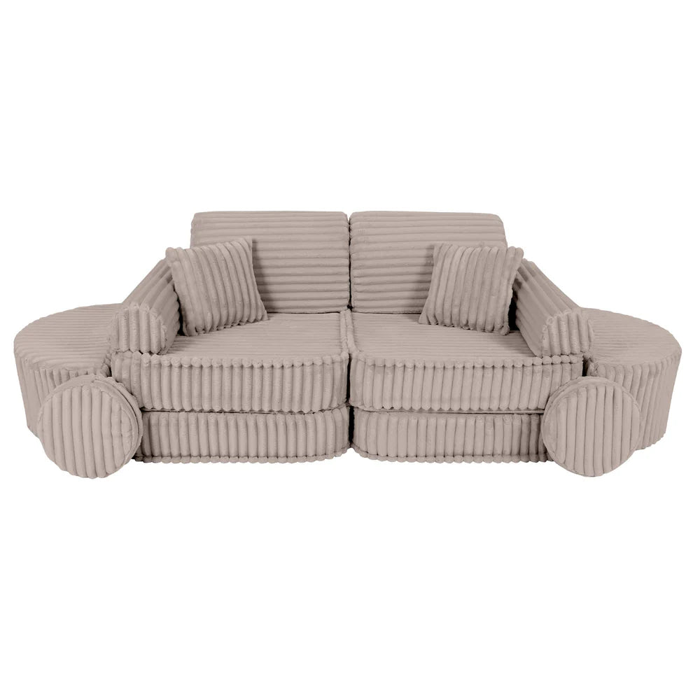 Design4Kids Mini Spielsofa Pearl Plüsch-Cord Max - hazelnut taupe