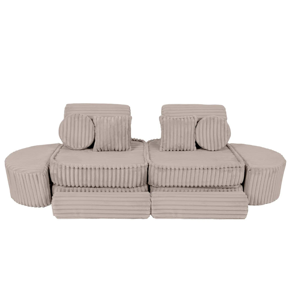 Design4Kids Mini Spielsofa Pearl Plüsch-Cord Max - hazelnut taupe