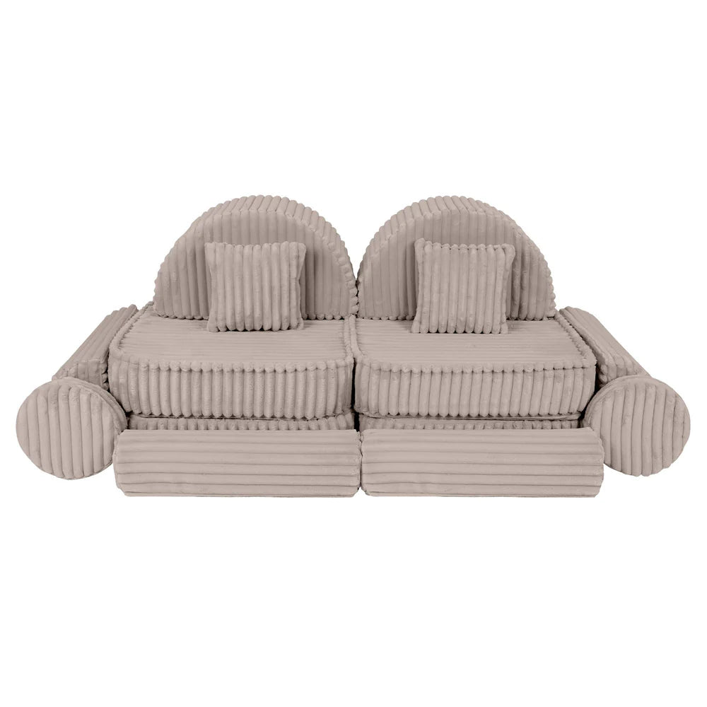 Design4Kids Mini Spielsofa Pearl Plüsch-Cord Max - hazelnut taupe