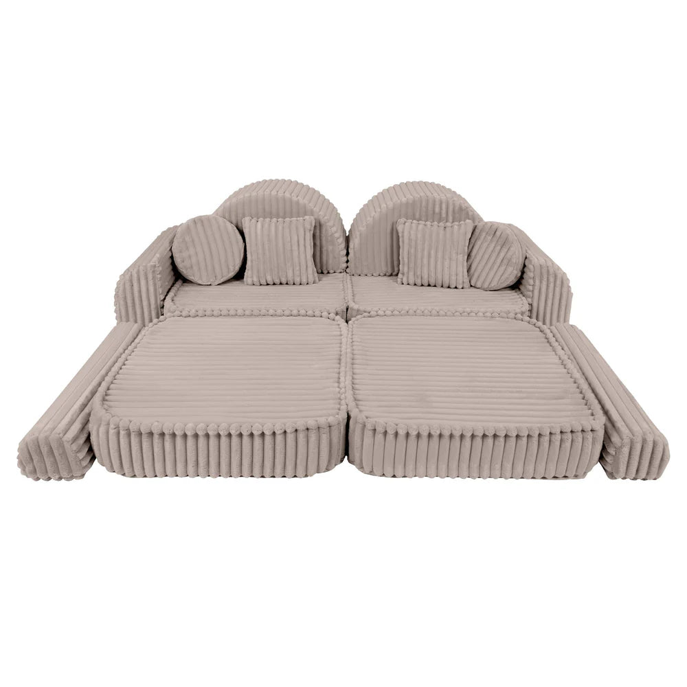 Design4Kids Mini Spielsofa Pearl Plüsch-Cord Max - hazelnut taupe
