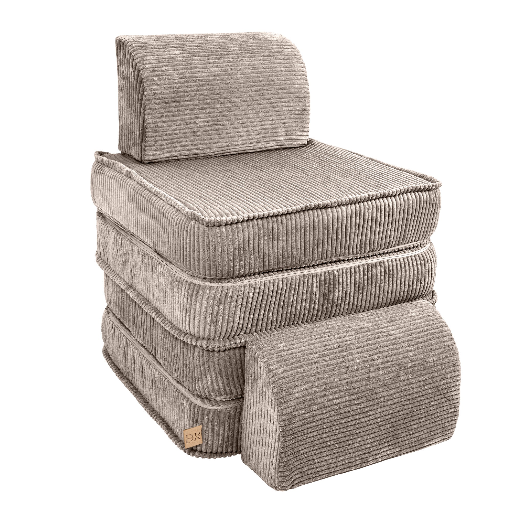 Design4Kids Mini Spielsofa Jewel Cord Basic - hazelnut taupe