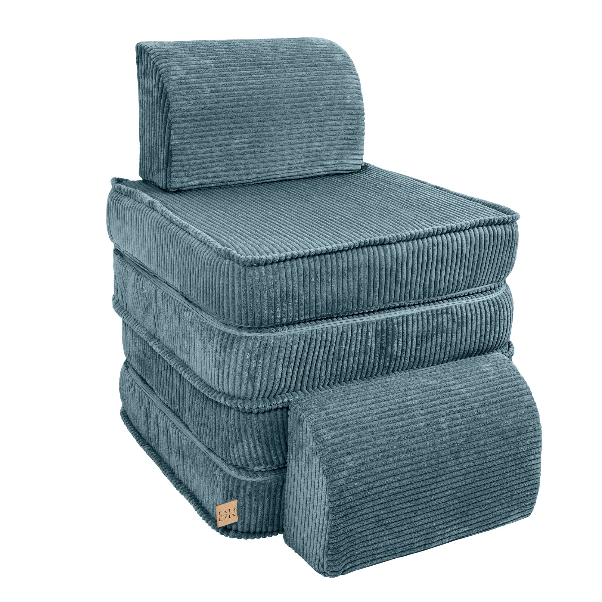 Design4Kids Mini Spielsofa Jewel Cord Plus - ocean blue