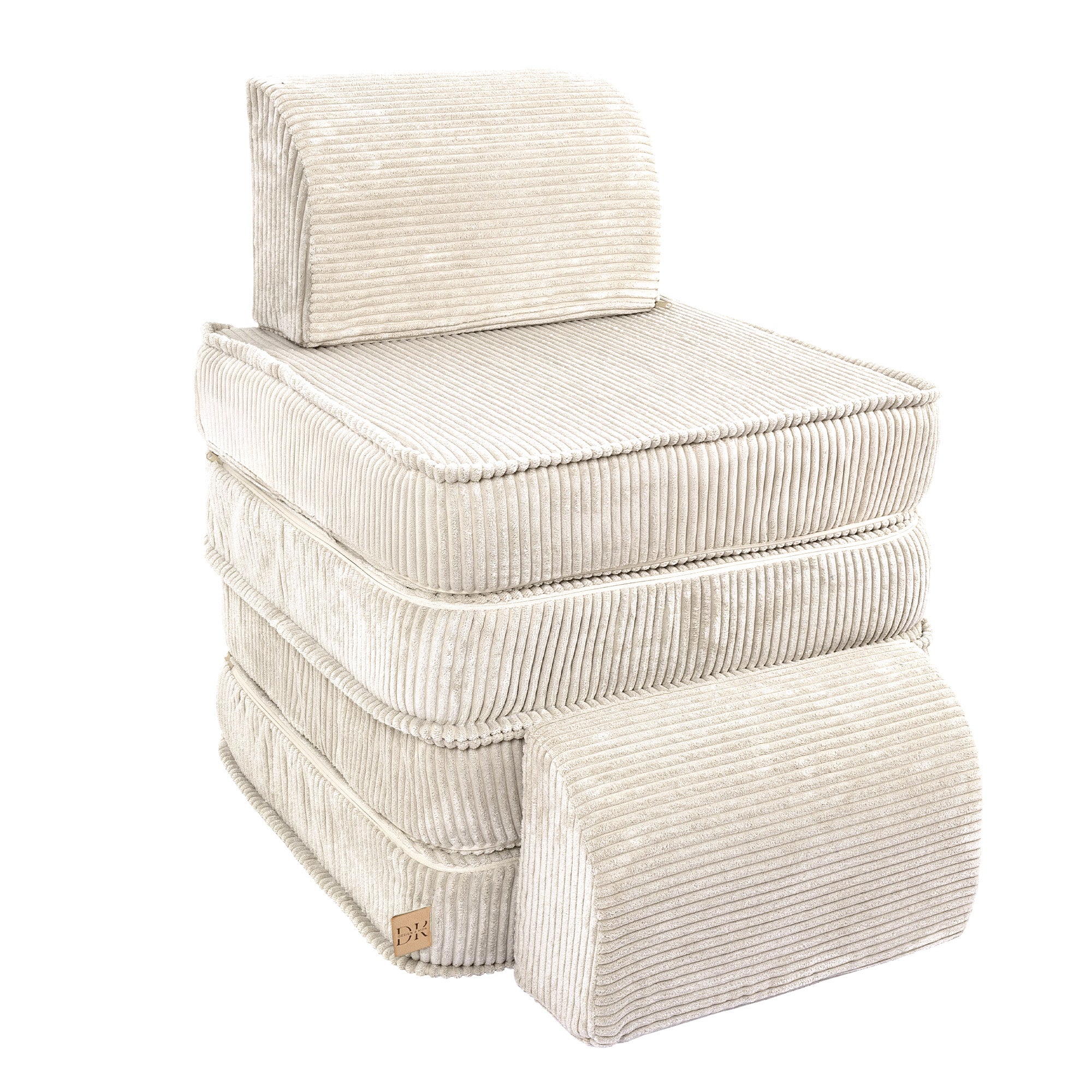 Design4Kids Mini Spielsofa Jewel Cord Basic - almond beige