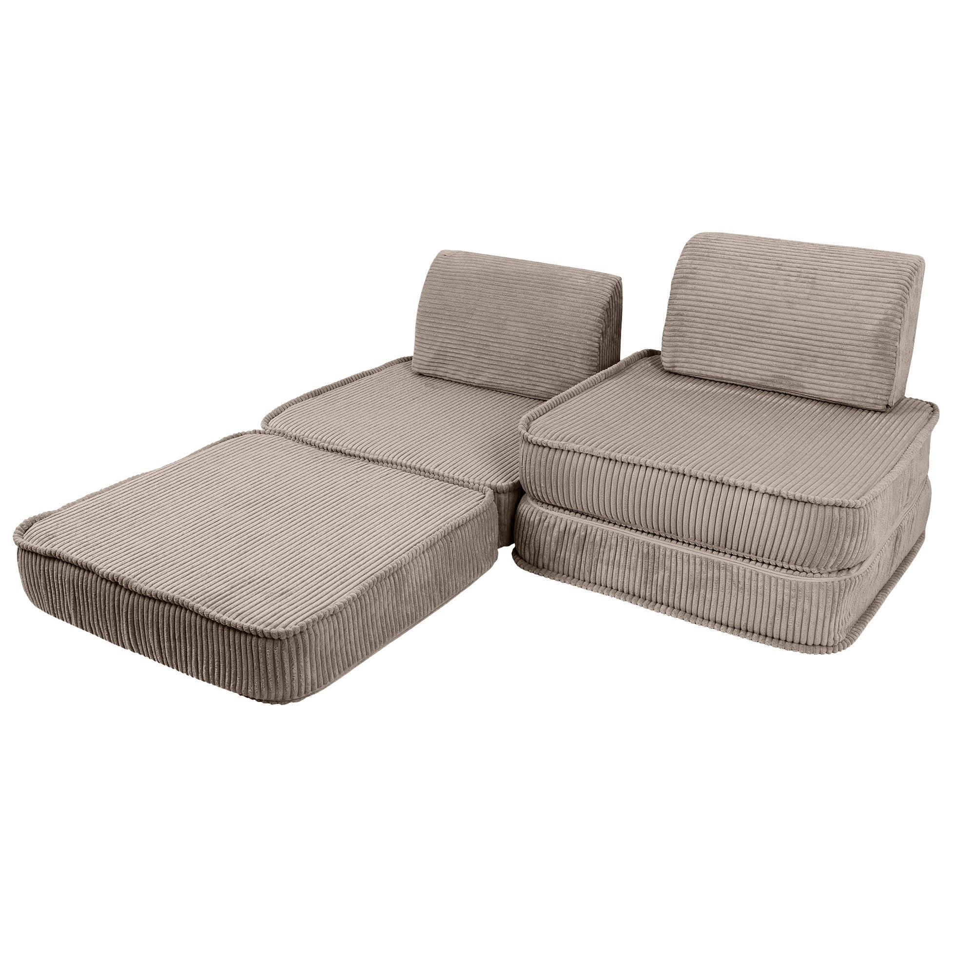 Design4Kids Mini Spielsofa Jewel Cord Basic - hazelnut taupe