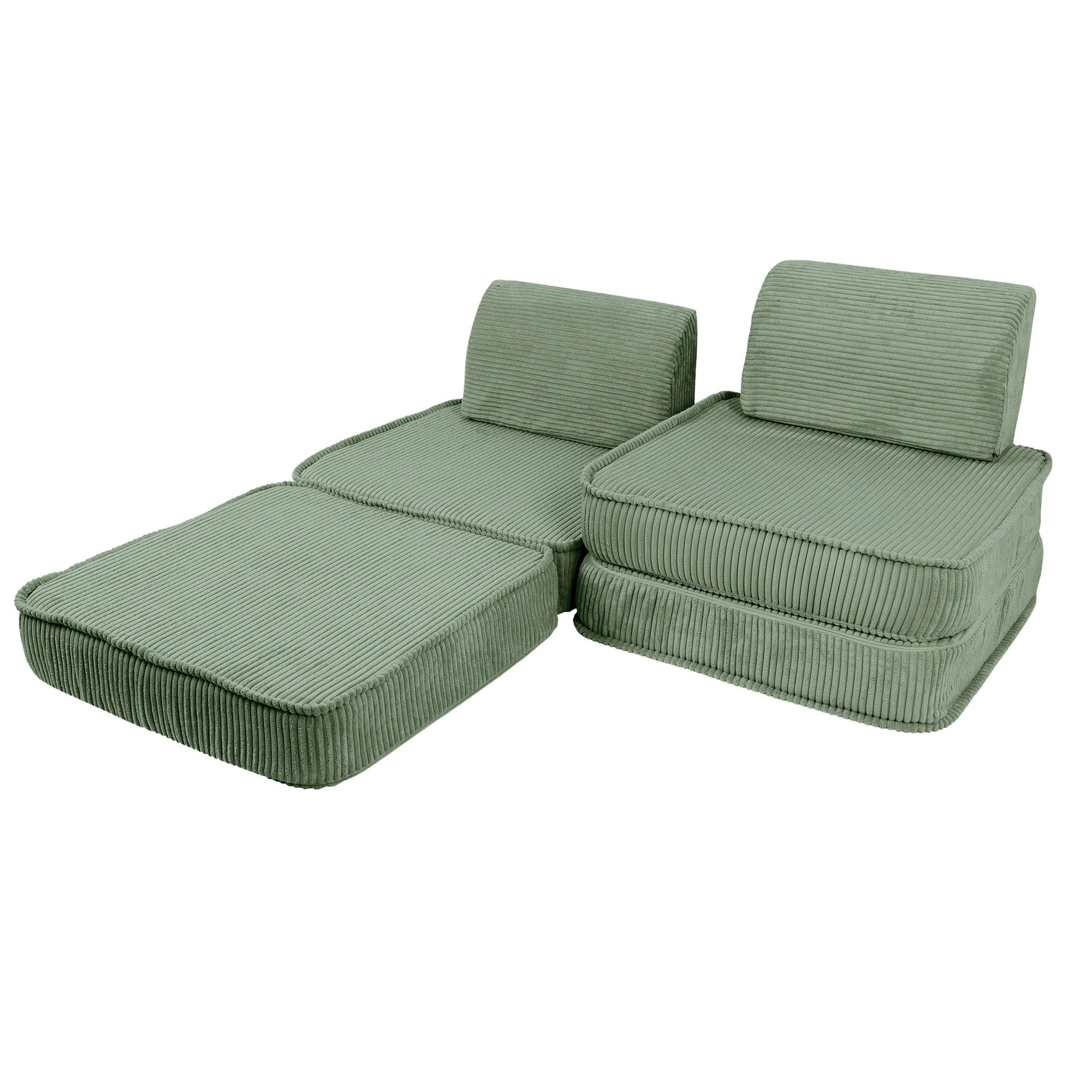 Design4Kids Mini Spielsofa Jewel Cord Basic - classic olive