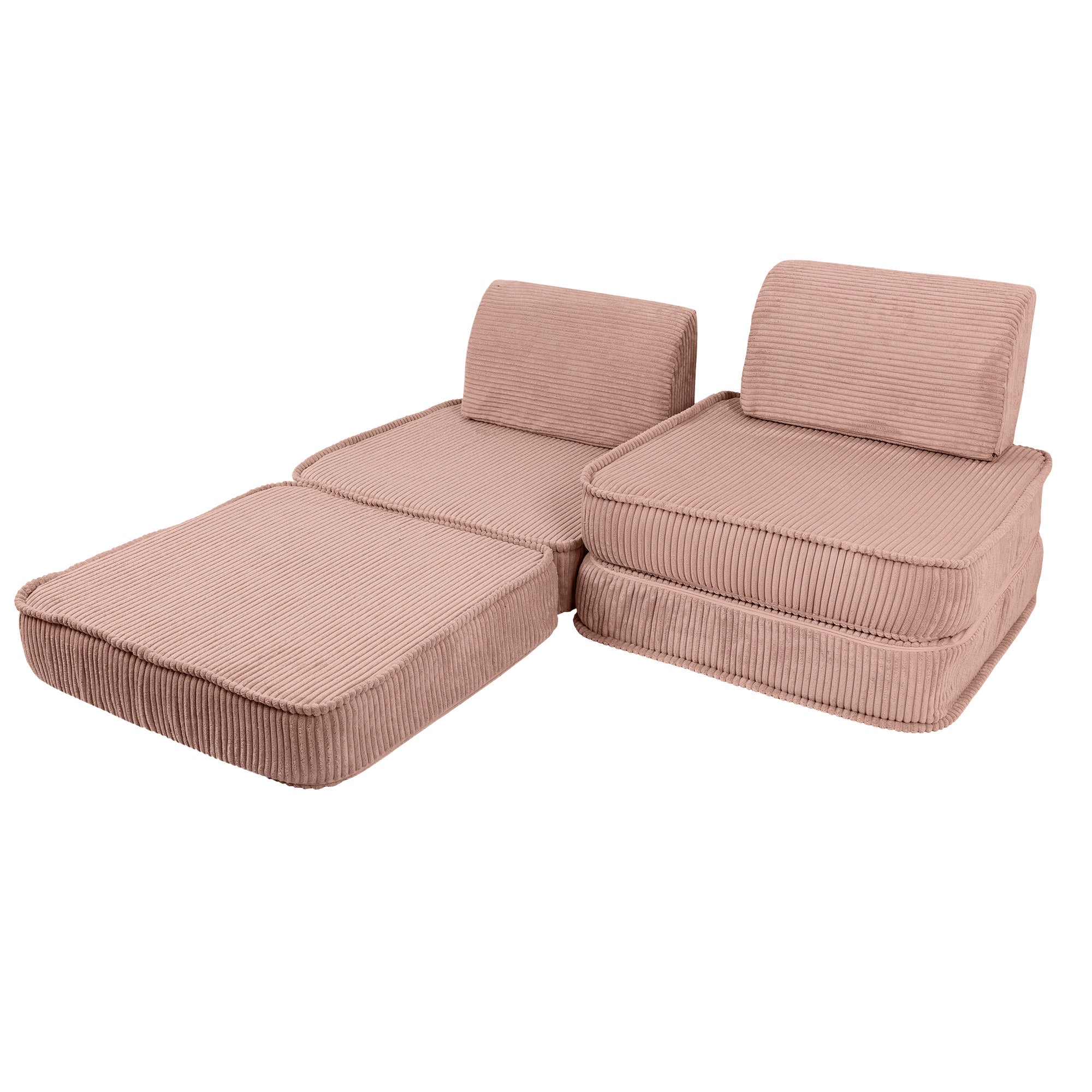 Design4Kids Mini Spielsofa Jewel Cord Basic - blushed rose