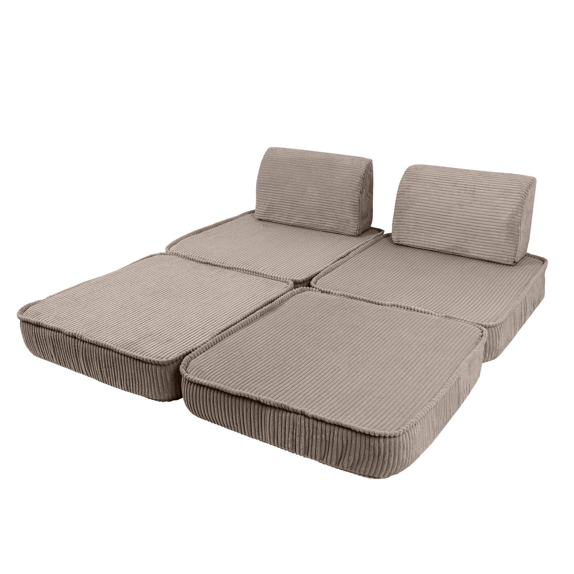 Design4Kids Mini Spielsofa Jewel Cord Basic - hazelnut taupe