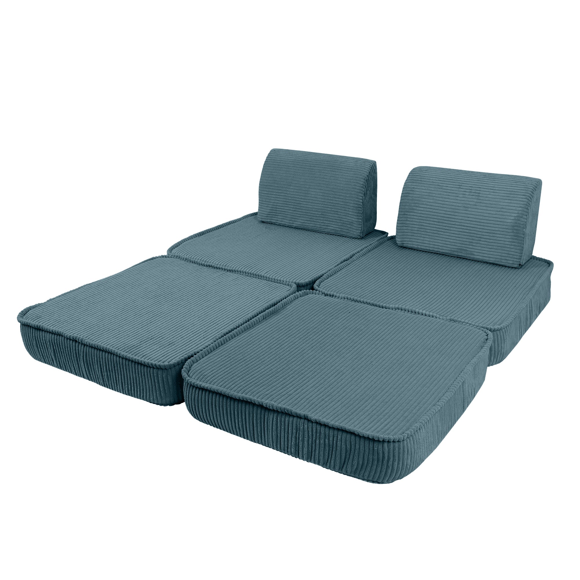 Design4Kids Mini Spielsofa Jewel Cord Plus - ocean blue