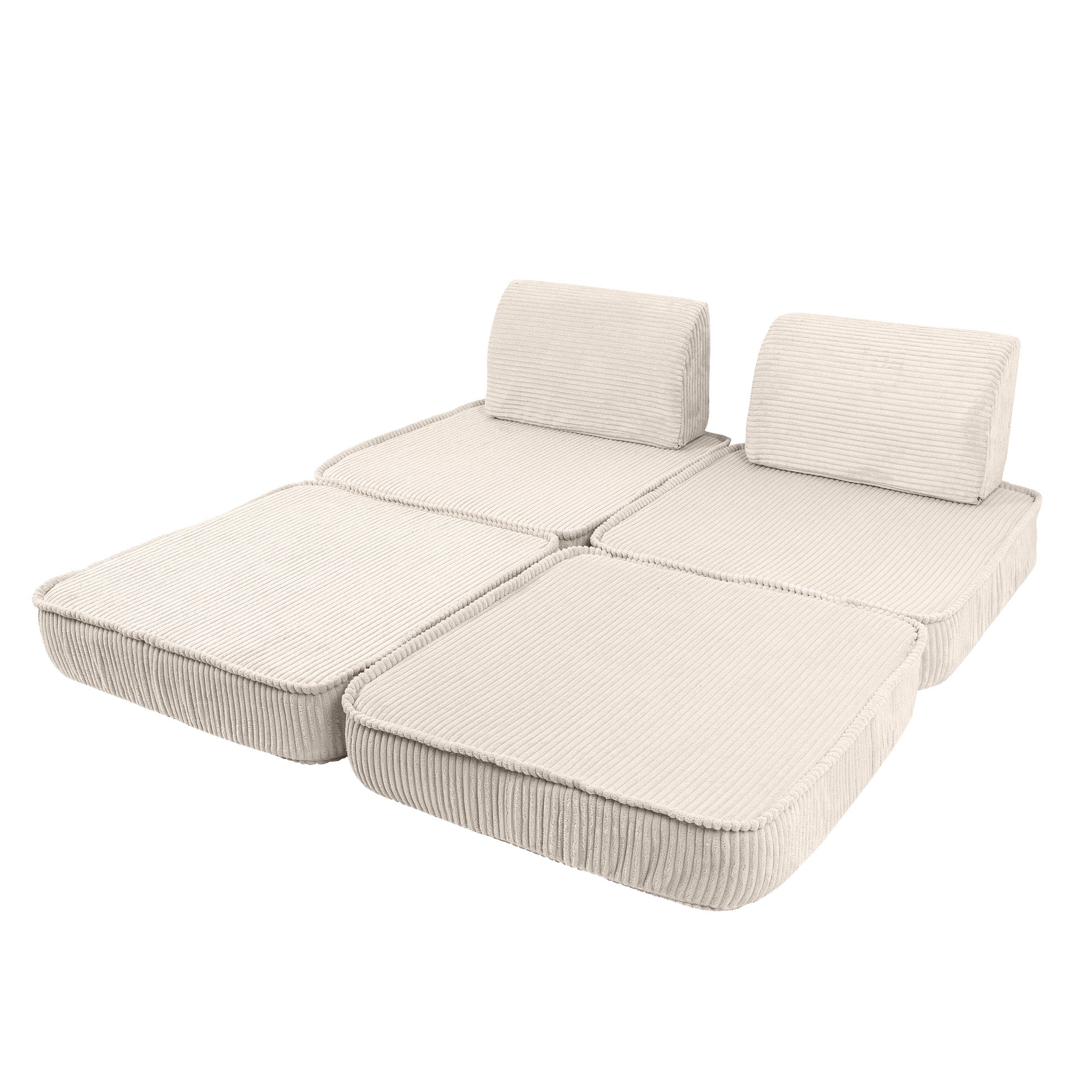 Design4Kids Mini Spielsofa Jewel Cord Basic - almond beige