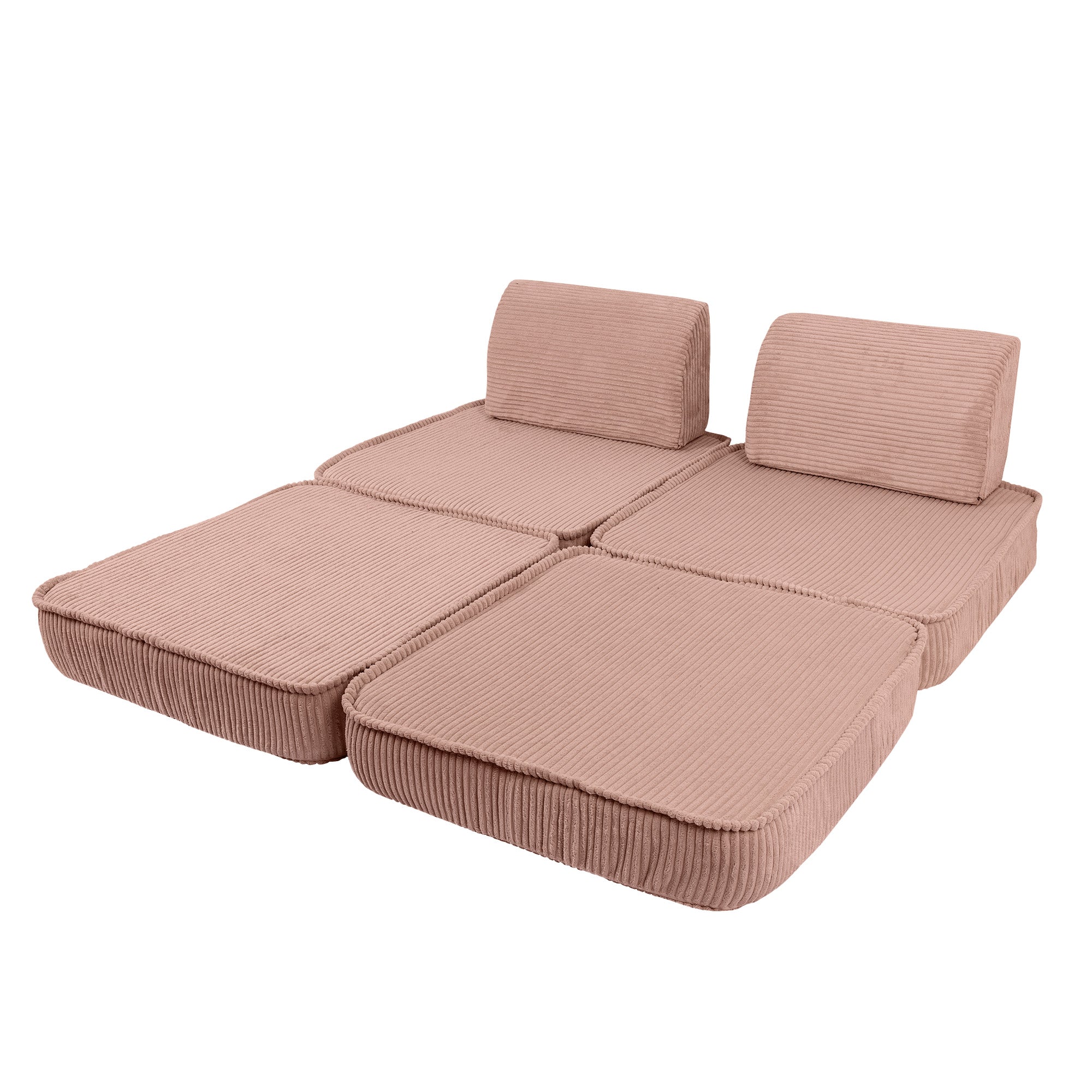 Design4Kids Mini Spielsofa Jewel Cord Basic - blushed rose