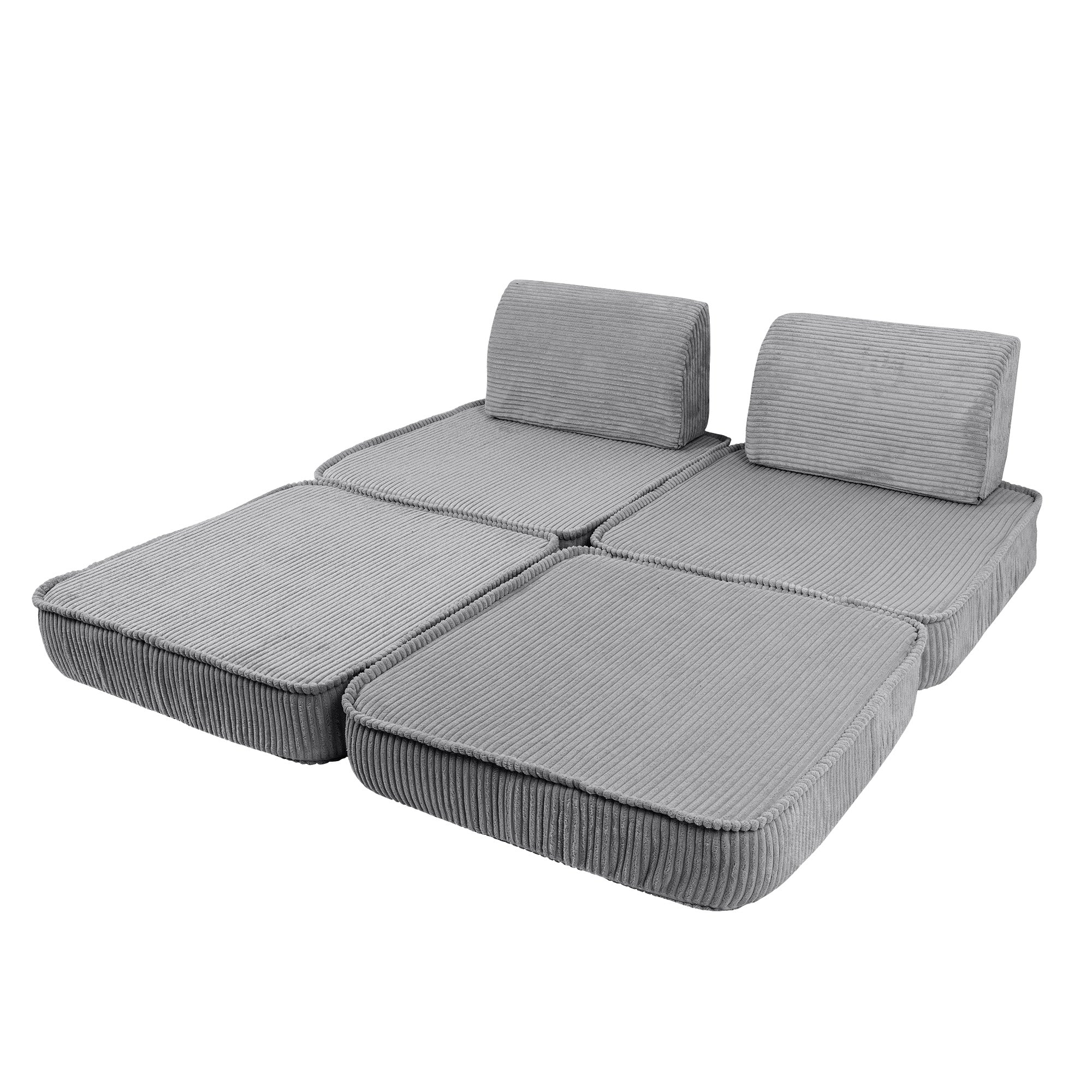 Design4Kids Mini Spielsofa Jewel Cord Basic - marble grey
