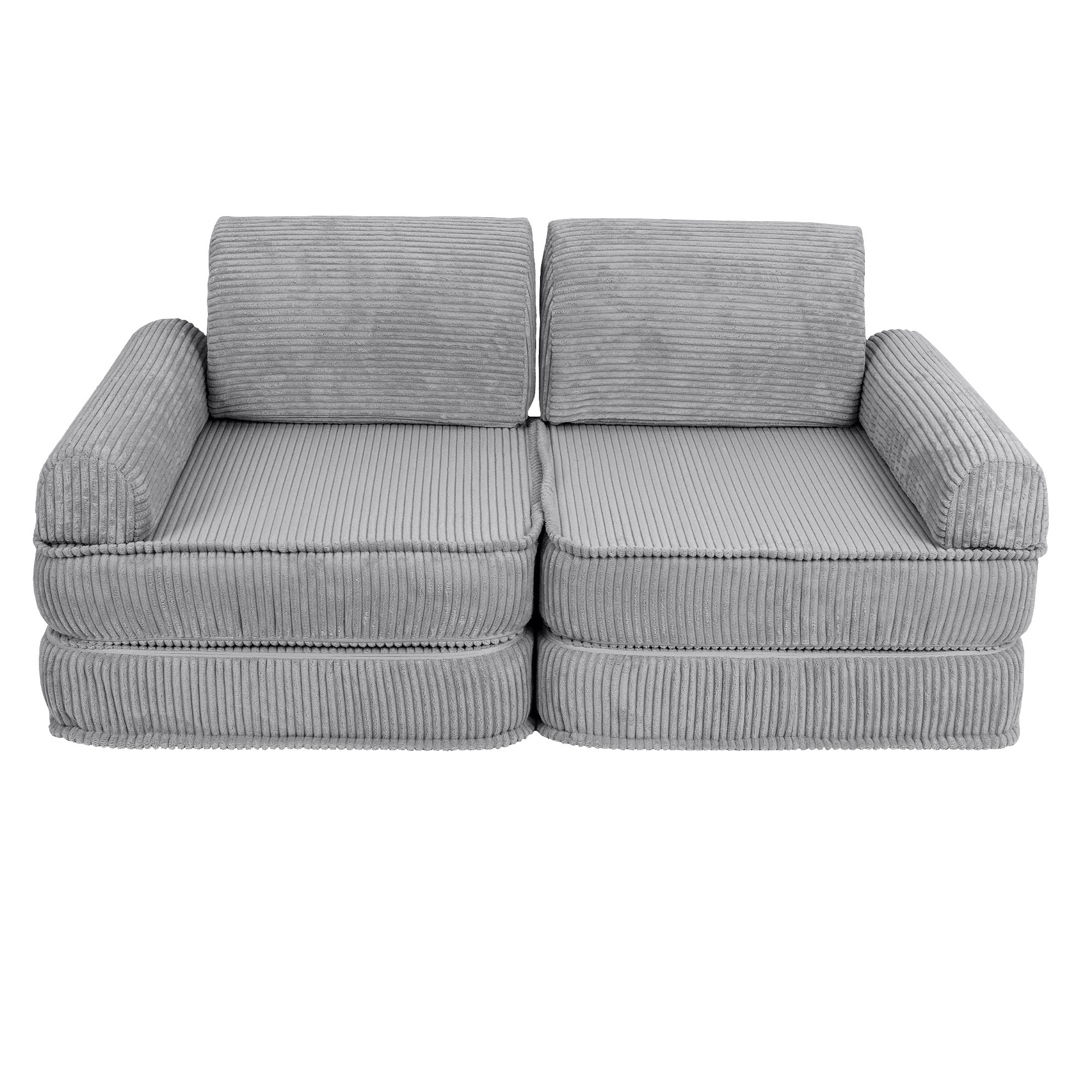 Design4Kids Mini Spielsofa Jewel Cord Max - marble grey