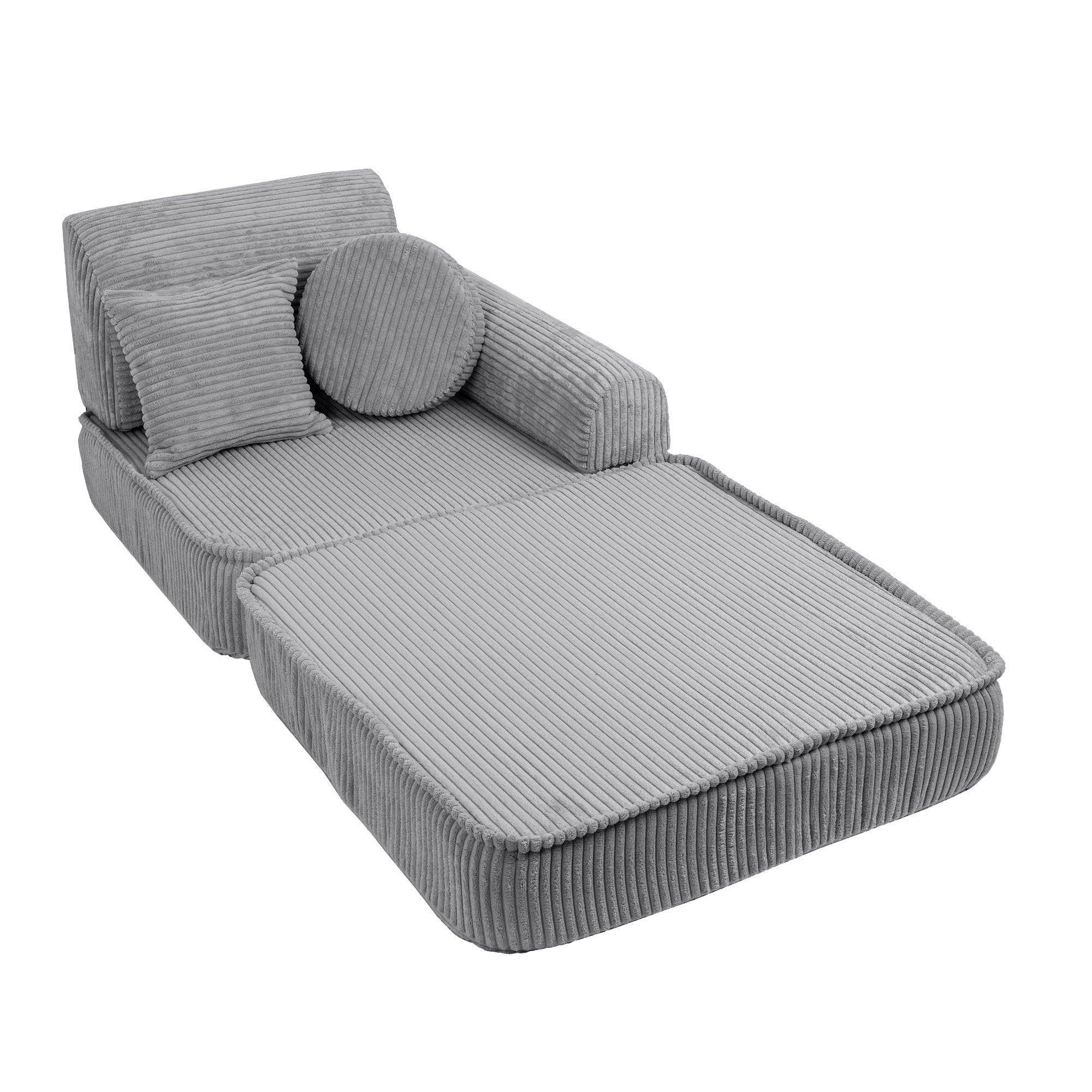 Design4Kids Mini Spielsofa Jewel Cord Max - marble grey