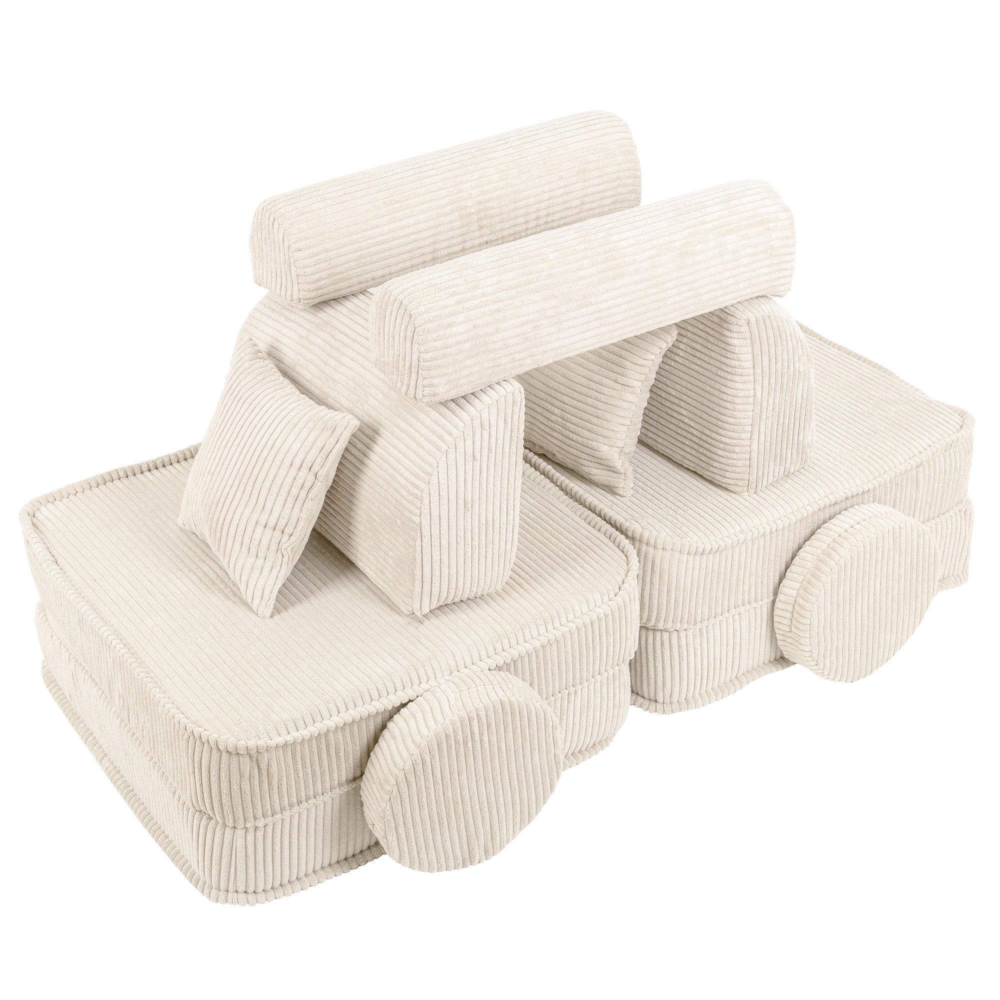 Design4Kids Mini Spielsofa Jewel Cord Max - almond beige